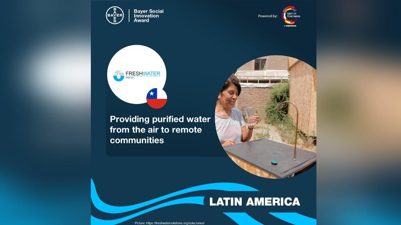 Infographic with the winner of the Social Innovation Award FreshWater Solutions from Chile
