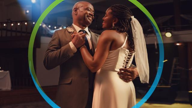 Father and daughter dancing at her wedding