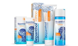 Bodegón gel limpiador y crema solar protectora Bepanthol Tattoo