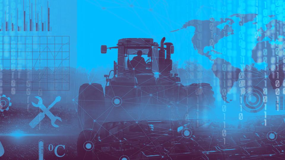 Tractor and Data graphic art